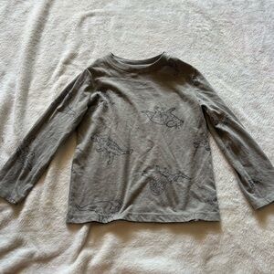 Gray Dinosaur Print Kids Shirt